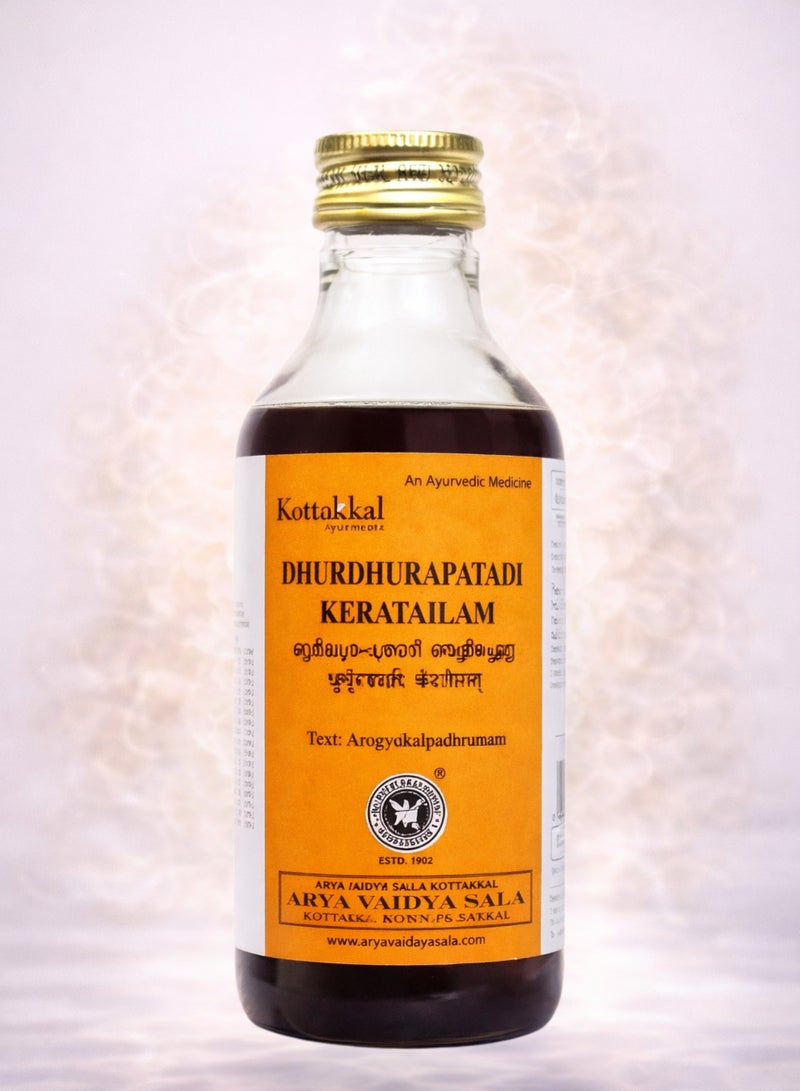 Kottakkal Ayurveda Dhurdhurapatradi Kera Tailam 200ml | Classical Ayurvedic Herbal Oil | External Use Wellness Oil | Traditional Kera Tailam Formula - Image 1